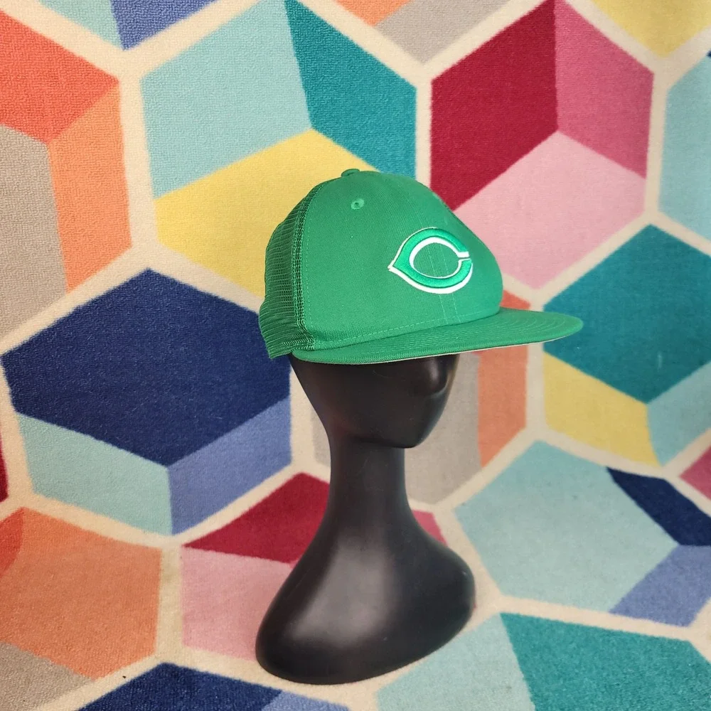 Cincinnati Reds‎ New Era 59FIFTY Green Mesh Back Hat 7 1/4 MLB Authentic Cap